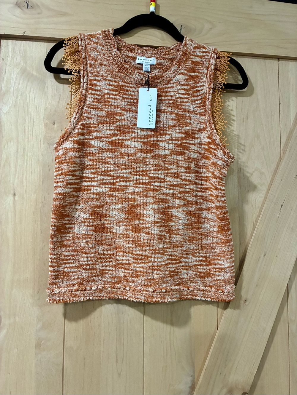 Current Air Sweater Tank Crochet-Trim